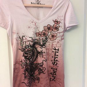 Awesome Rebel Spirit t shirt with Asian Graphic